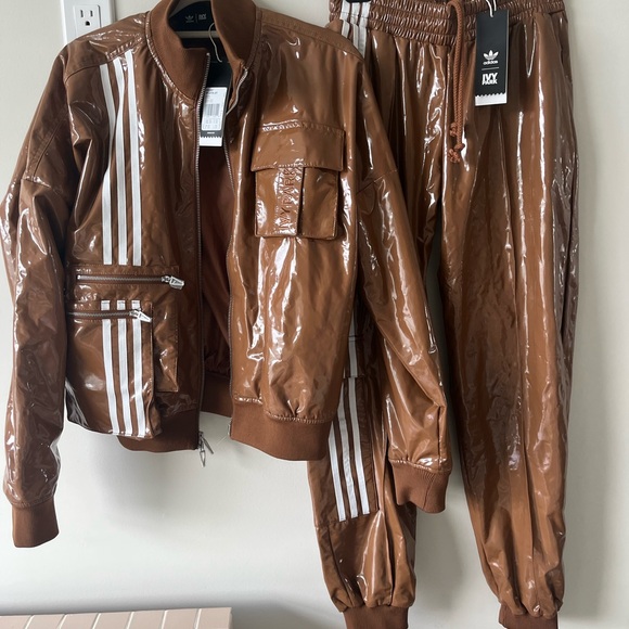 adidas Originals Jackets & Blazers - adidas Unisex Ivy Park Latex Wild Brown Track Jacket and Pants SET - NWT